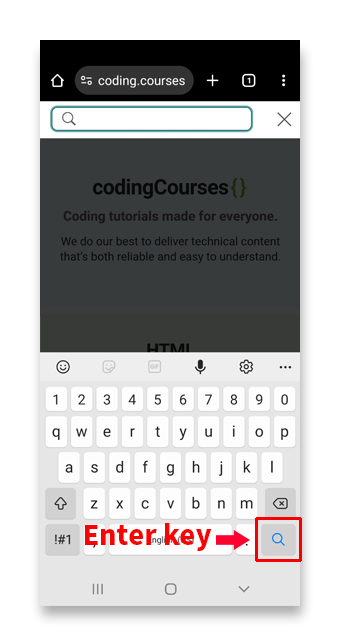 Enter key on a virtual keyboard